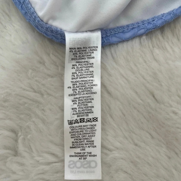 ASOS Swim Baby Blue Crochet High Waist Cheeky Bikini Bottoms 2 Women’s - Picture 7 of 9